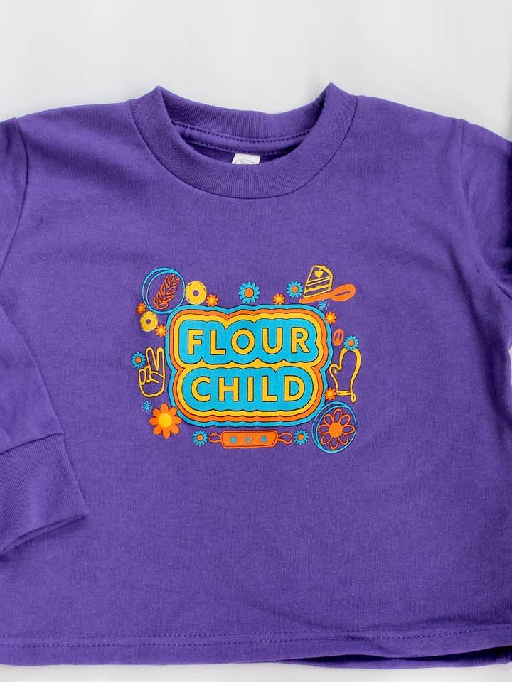 T-shirt à manches longues pour tout-petit Flour Child - cadeau de fête des mères pour la vente par Overseasoned