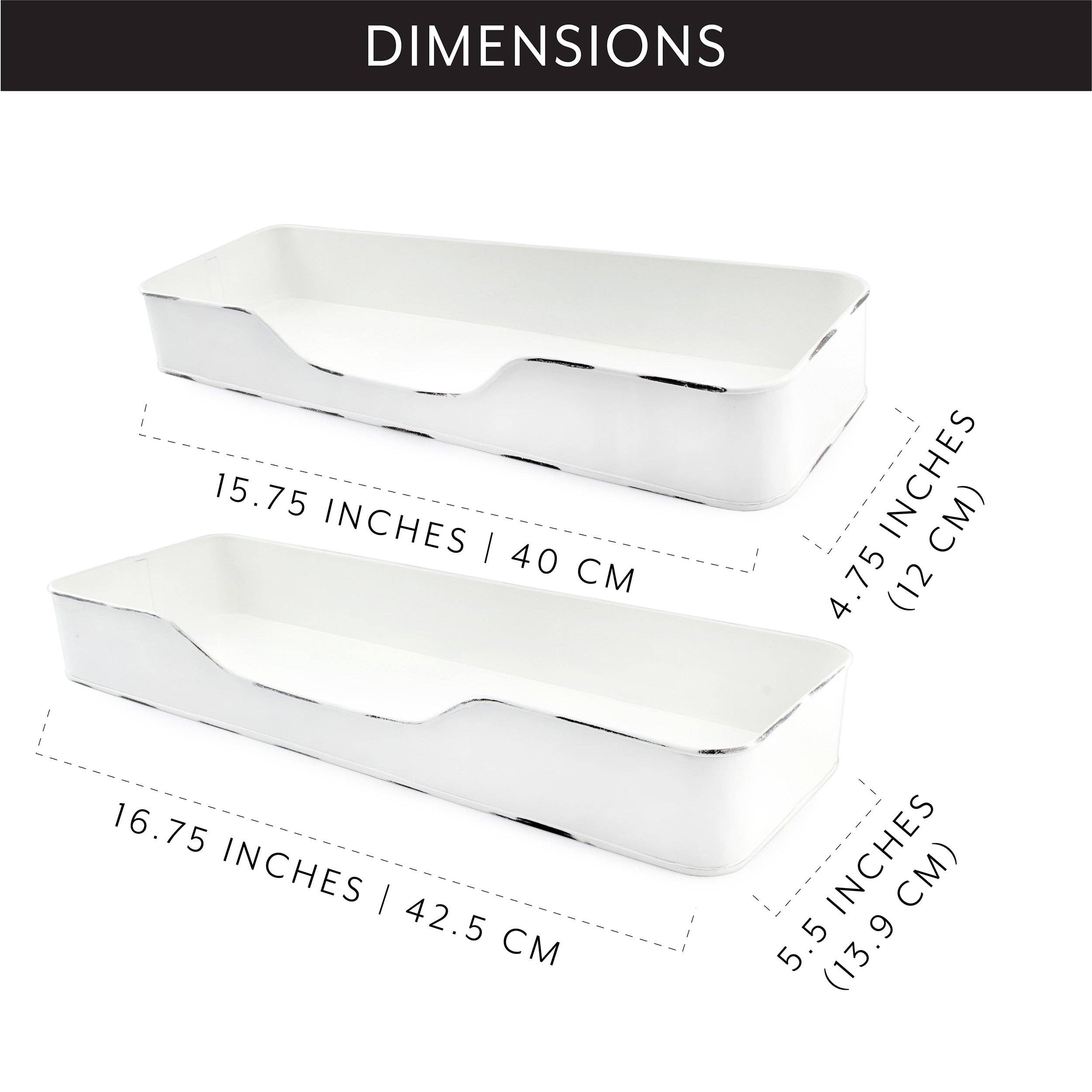 Kurated Korner - Wholesale Wall Mounted Shelf - AuldHome Design Enamelware Tray Shelves 2pk4