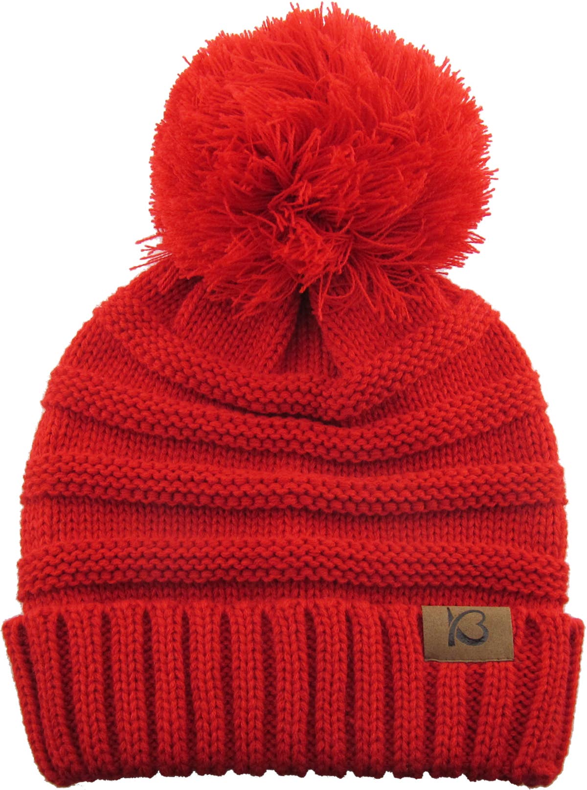 KBETHOS – Großhandel Beanie – Damen – Chunk Pom Pom Grobstrick-Mütze mit Zopfmuster und Rippenstrick23