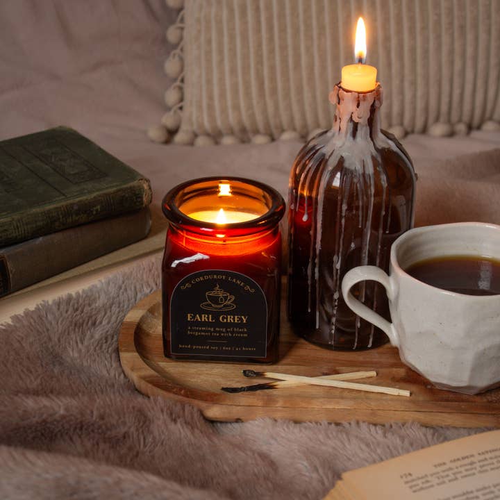 Corduroy Lane Candle Co - Wholesale Jar/Filled Candle - Earl Grey Scented Apothecary Candle4