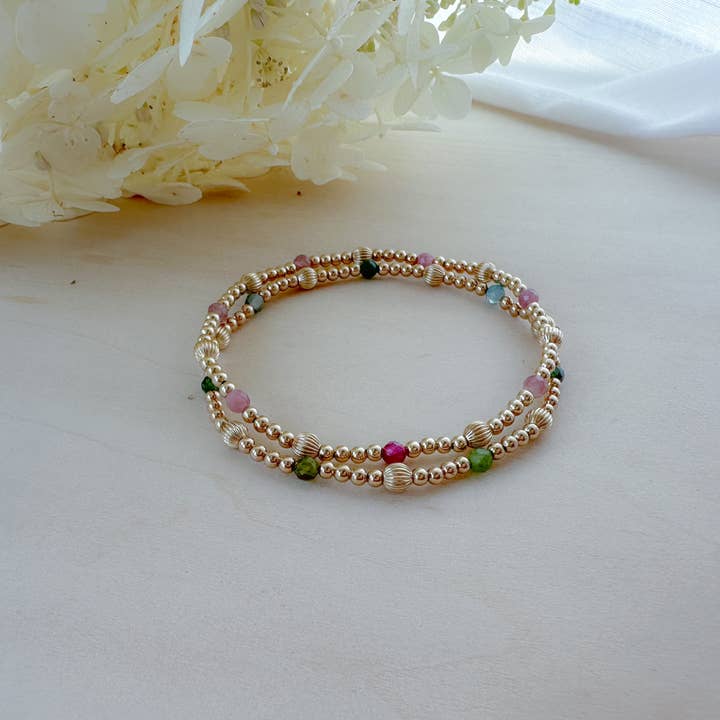 Amethyst and Opal - Vendita all'ingrosso Bracciale con perline - Bracciale con pietre preziose ondulate 3