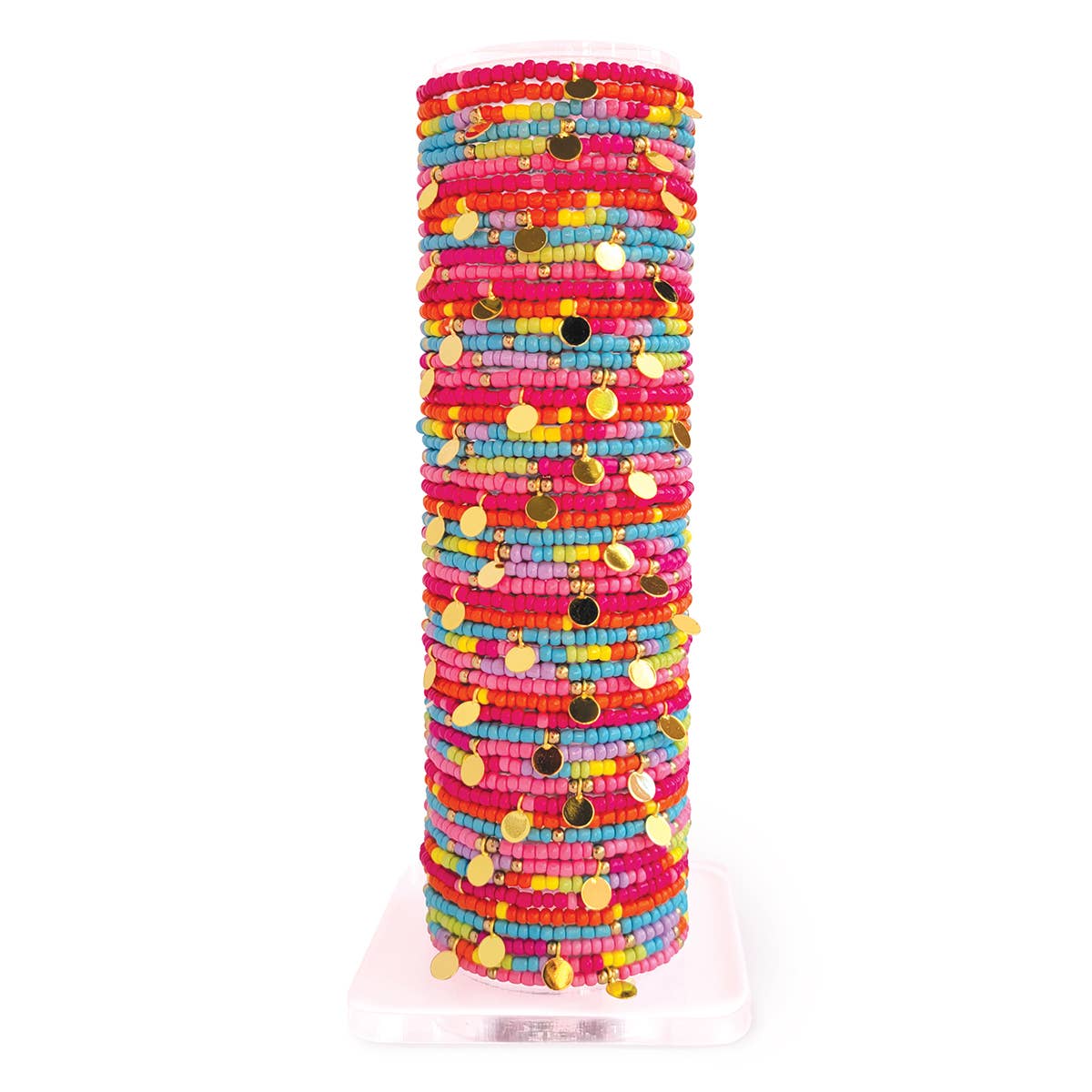 Girl Nation – Großhandel Perlenarmband – Kinder – Regenbogen Mini-Perlen-Turm | Kiste mit 54 Armbändern + Display0