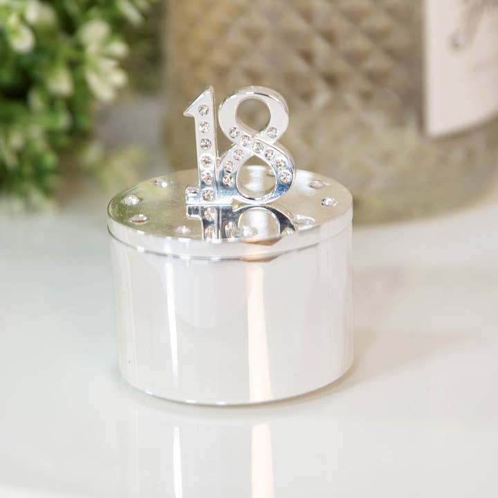 Milestones Silverplated Trinket Box With Crystal 18 for wholesale by WIDDOP and Co. US