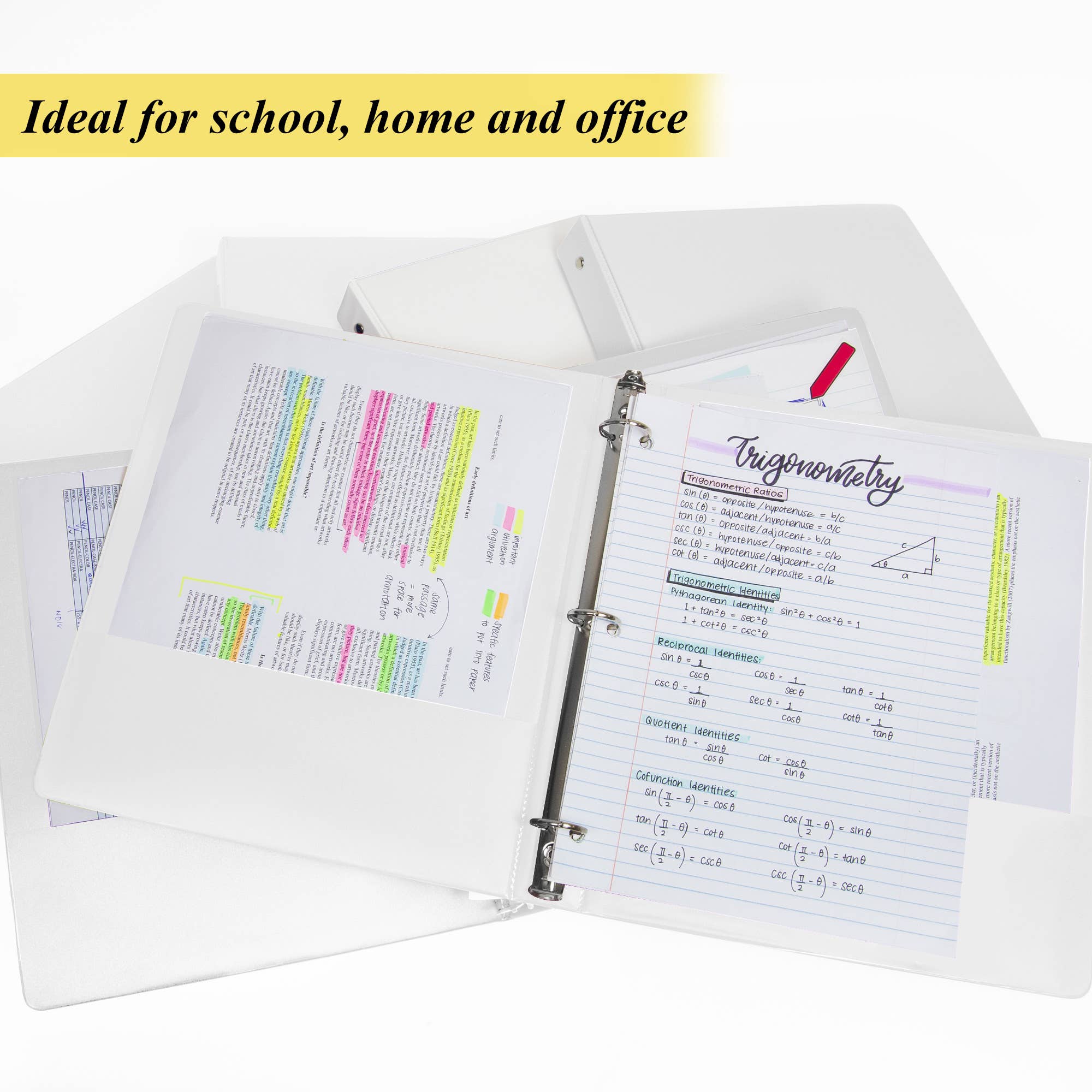 BAZIC Products - Wholesale Binder - Binder 1" White 3-Ring w/ 2-Pockets6