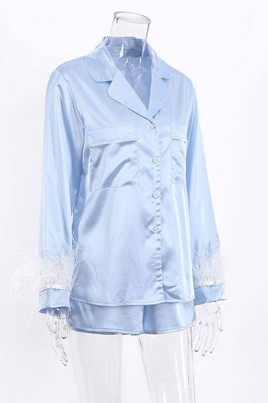 Queen Fashion – wholesale Pyjamasset - Dam – silkeslen topp och shorts nattkläder16