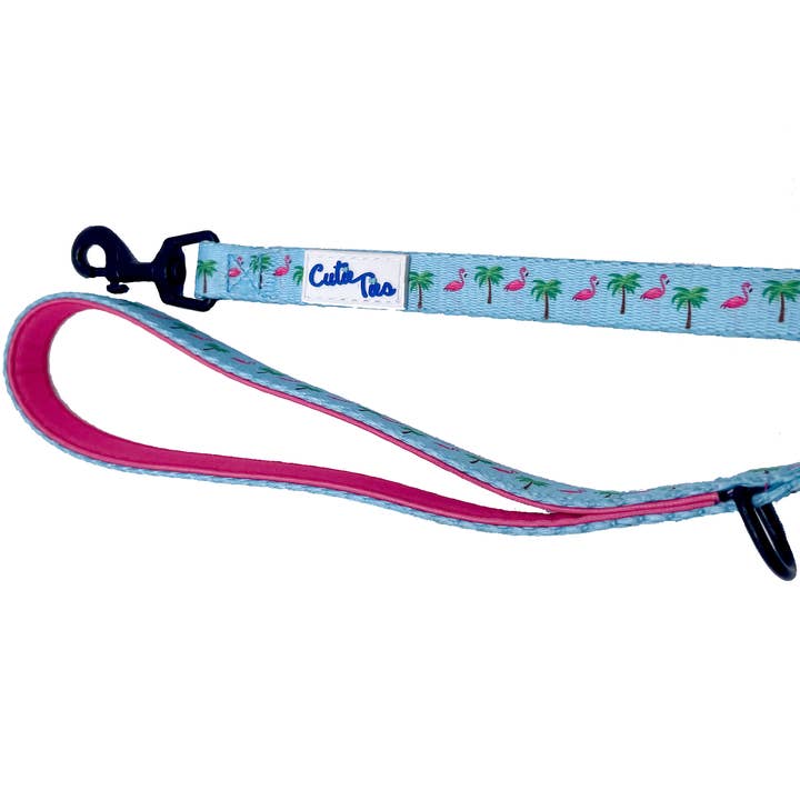 Flamingo Miami Vice Dog Leash for wholesale by Cutie Ties
