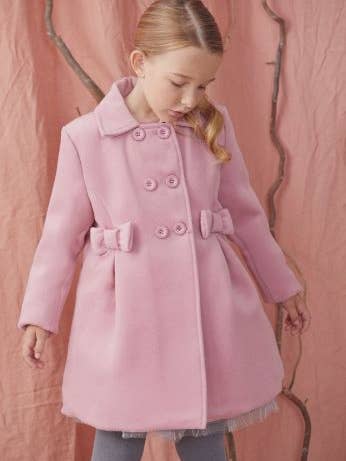 Mädchen Mantel in Rosa mit Doppelreiher für den Großhandel von Newness Kids