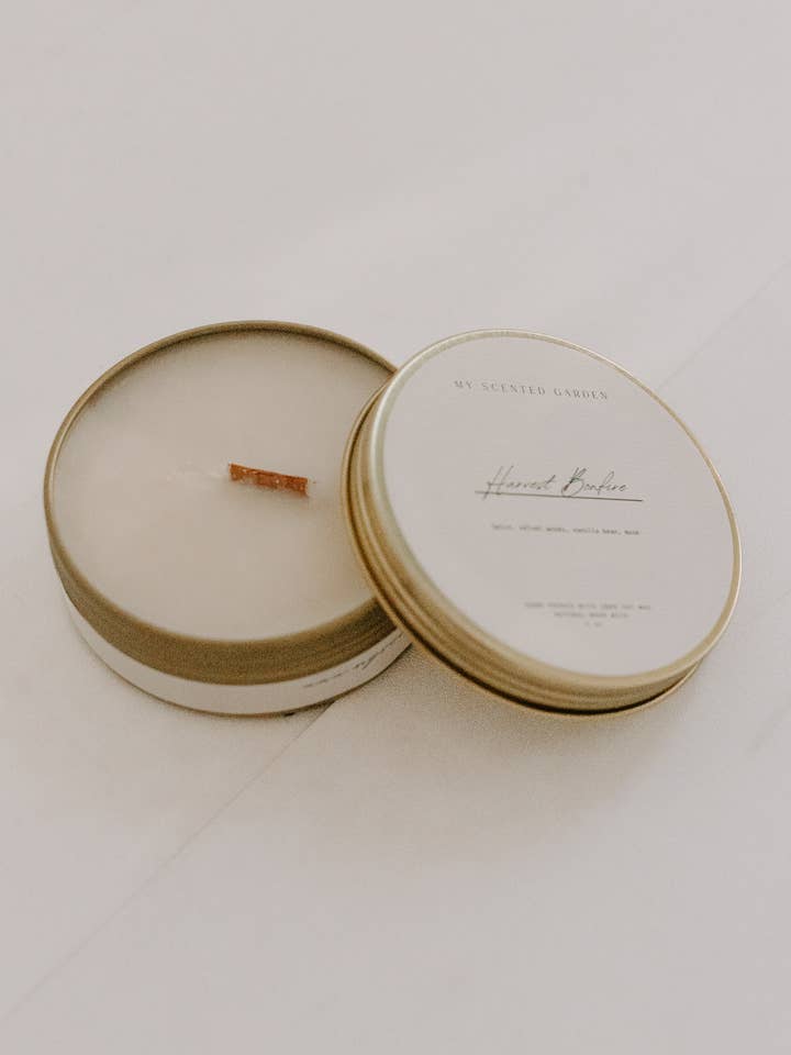 TRAVEL TIN - HARVEST BONFIRE for wholesale by My Scented Garden