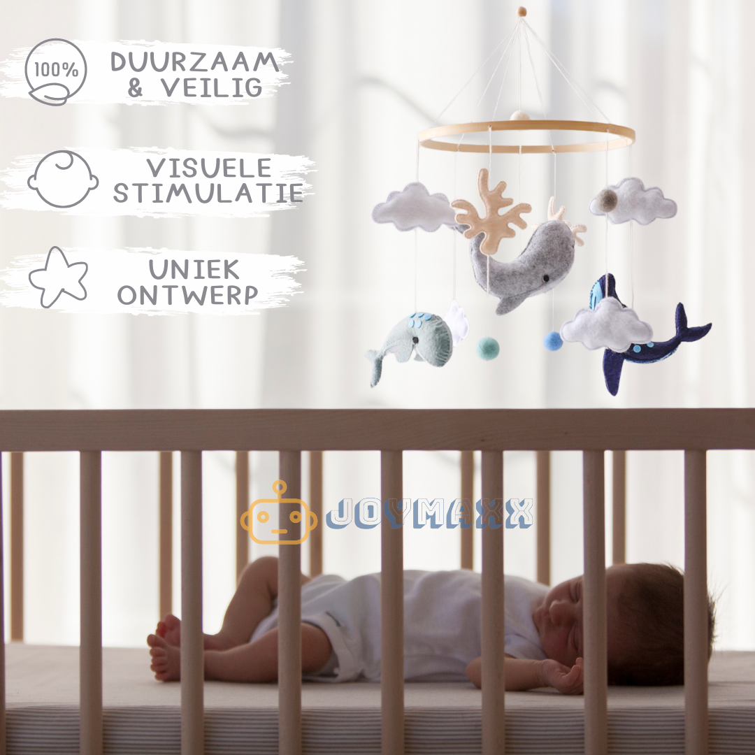 Joymaxx - Vente Mobile pour bébé - Mobile bébé fait main Océan & Baleines | Feutre & Bois2