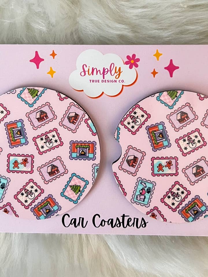 Juego de Posavasos de Sellos de Navidad para venta al por mayor de Simply True Design Co.