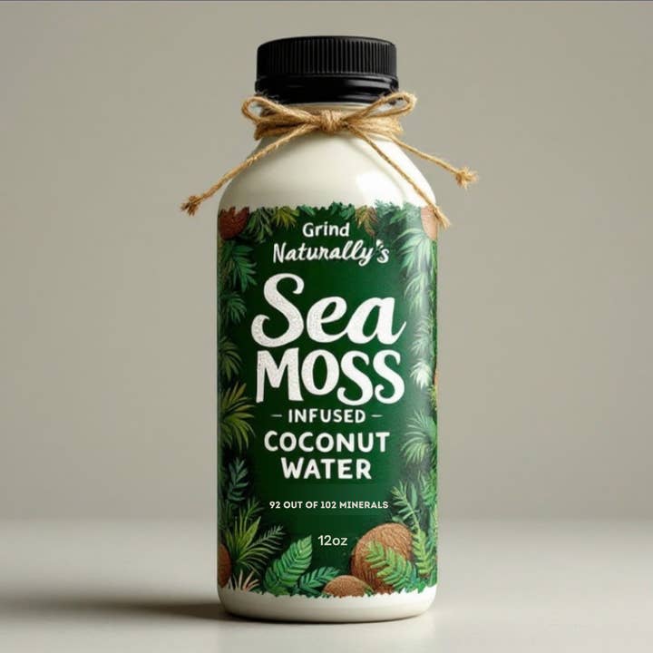 Havsmossainfuserat kokosvatten - (12 oz) för wholesale av Grind Naturally Organics