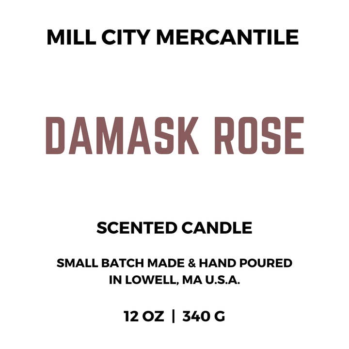 BOUGIE ROSE DAMASSÉE pour la vente par MILL CITY MERCANTILE