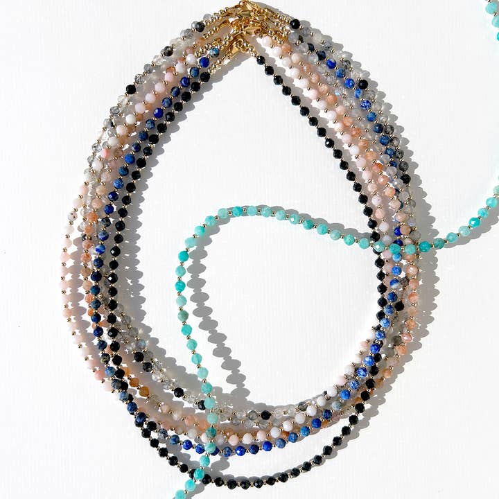 Kaylie Dawn Jewelry - Wholesale Beaded/Pearl Necklace - Elley Gemstone Necklace - 14K Gold Filled & Black Spinel4