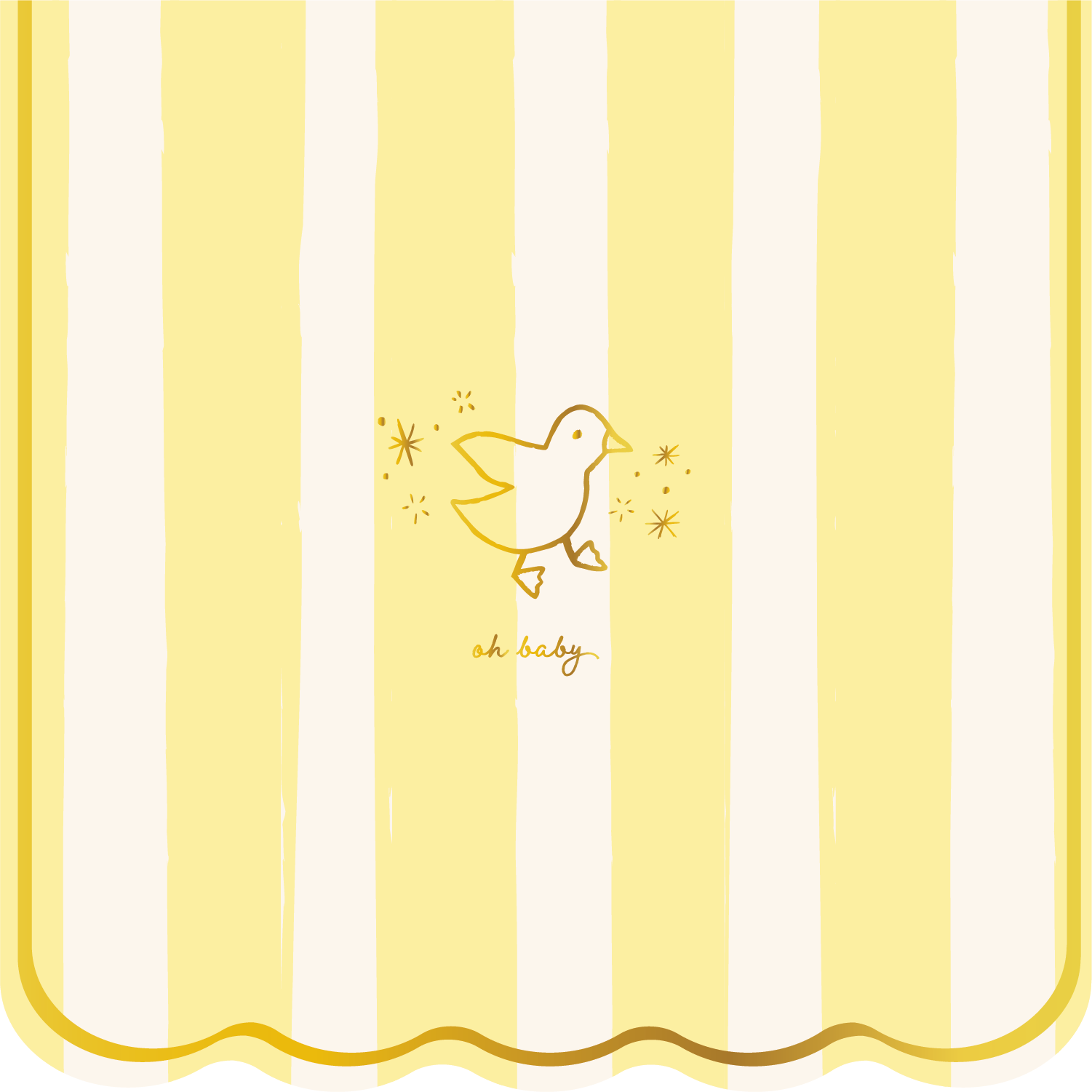 Emergency Confetti - Wholesale Disposable napkin - Oh Baby Icon Cocktail Napkins- Yellow0