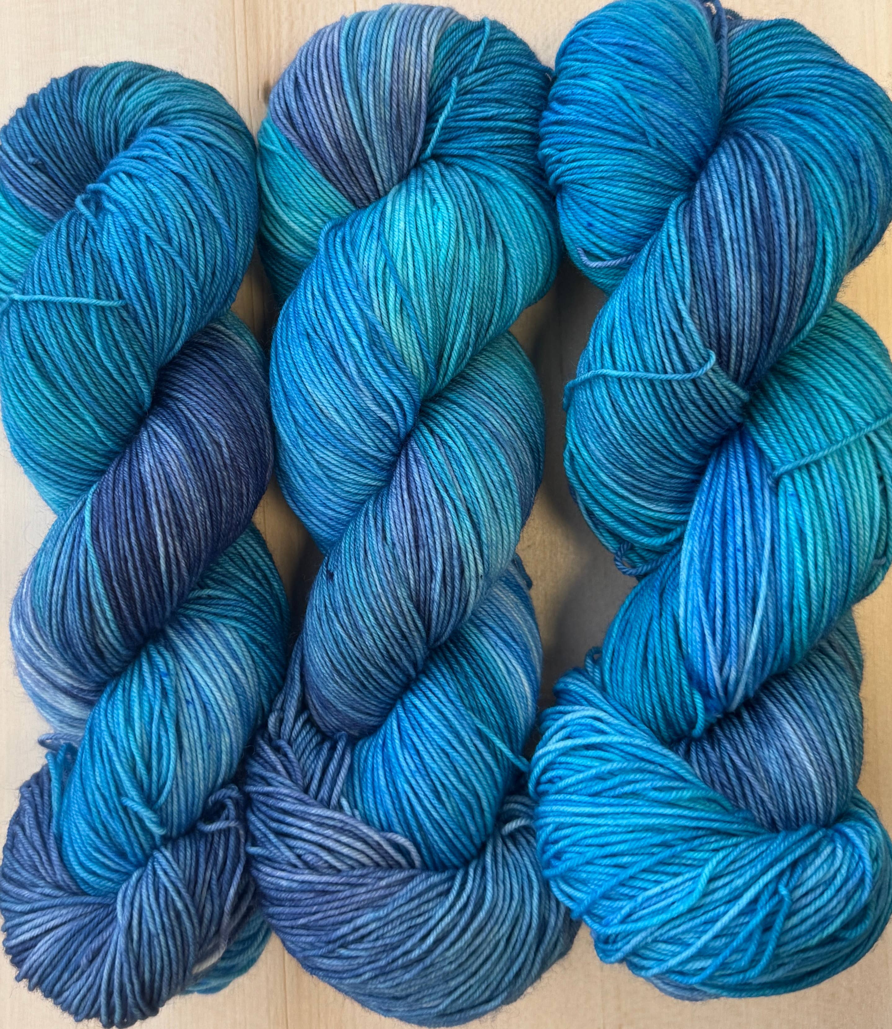 The Yarn Cabin DBA Purls & Pines Yarn - Wholesale Yarn - Sky Blue Waters Hand Dyed Yarn0