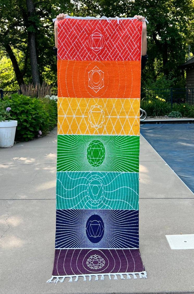 Lungta Imports - Wholesale Yoga Mat - Organic Cotton 7 Chakra Yoga Mat Rug For Yoga And Meditation10