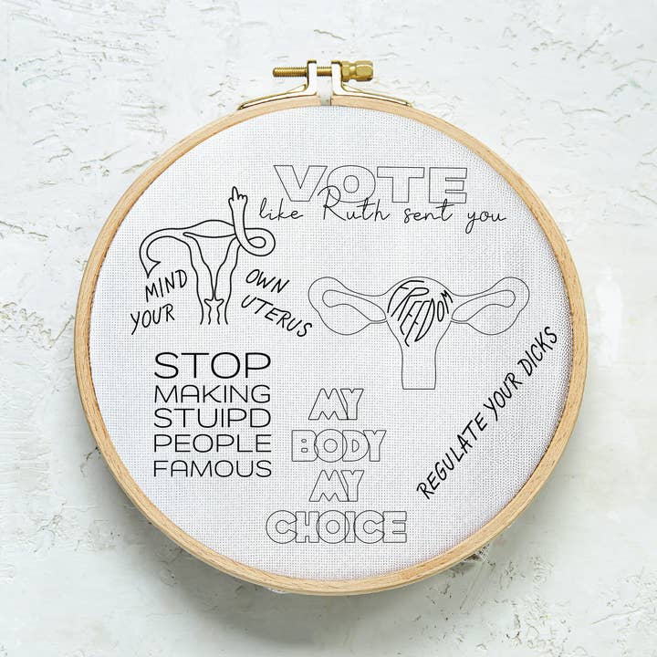 Cheeky Uterus | Motifs de broderie Stick + Stitch pour la vente par The Other Cat