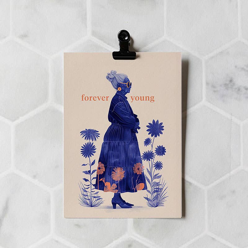 Botanopia - gifts , decor and cards for plant lovers - Vendita all'ingrosso Biglietti di auguri - Forever young | Biglietto di auguri per donna | Biglietto di compleanno3