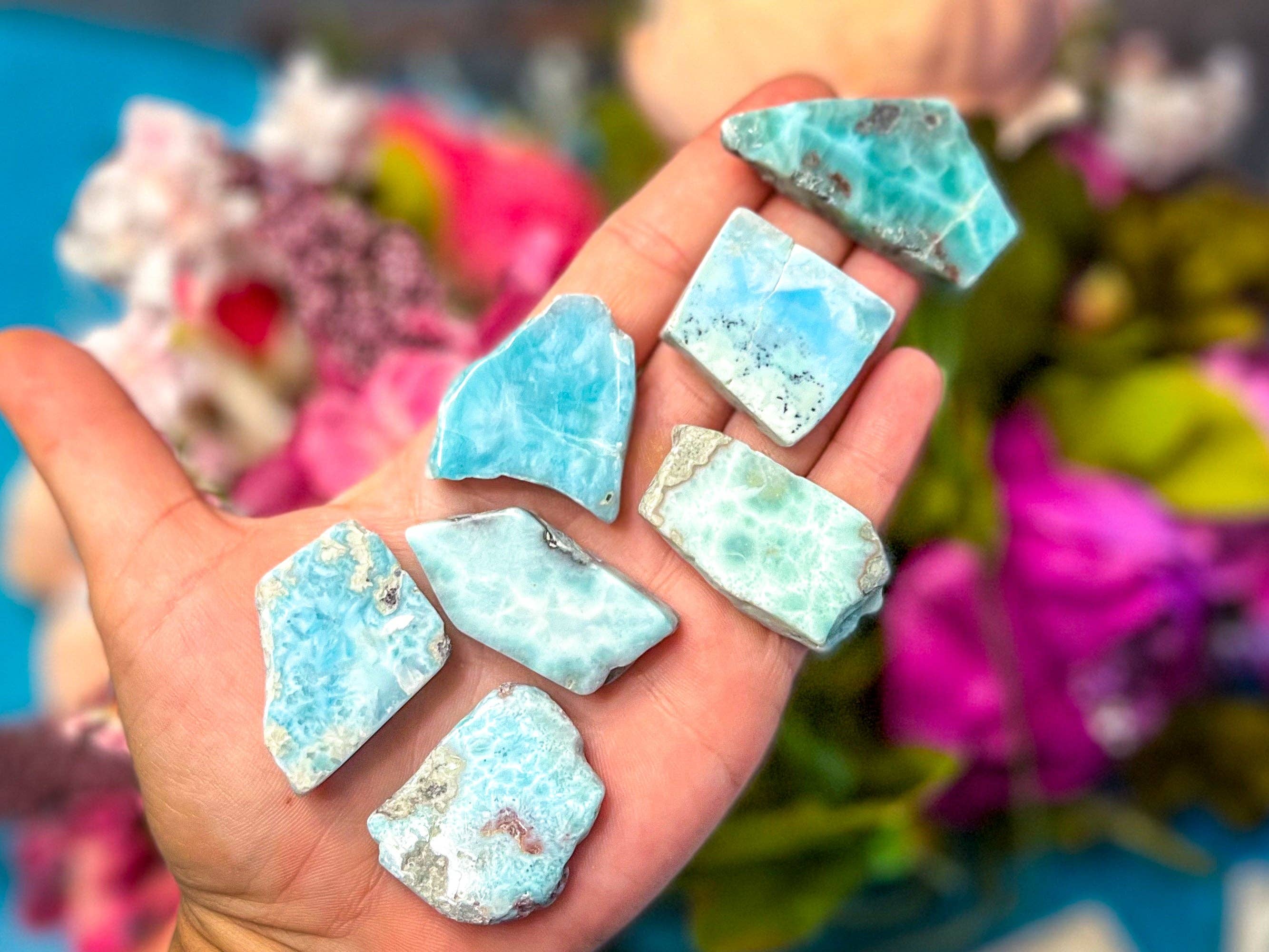 Mandala Gems - Venta al por mayor Piedras/cristales espirituales - Láminas pulidas de larimar de buena calidad12