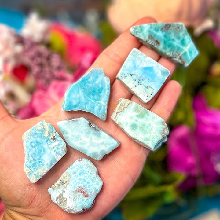 Mandala Gems - Venta al por mayor Piedras/cristales espirituales - Láminas pulidas de larimar de buena calidad12