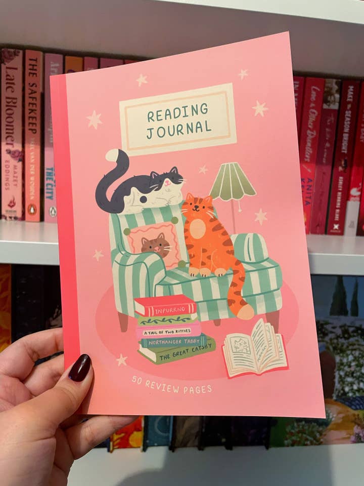 Cat Reading Journal for wholesale by Emily C Designs