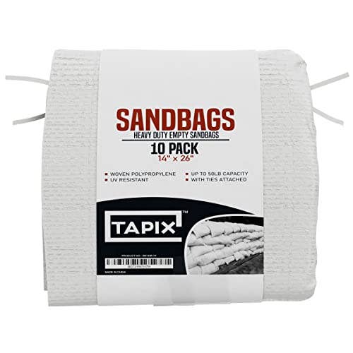 Tapix - Wholesale Storage bag - Empty White Sandbags with Ties (Bundle of 10) 14" x 26"1