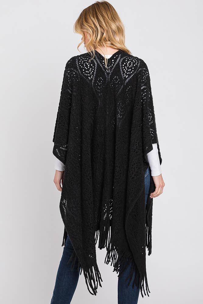 Hana - Wholesale Cardigan - Dames - Paisley Pattern Fringe Ruana19