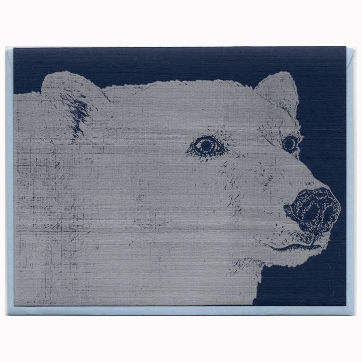 Polar Bear Letterpress Card for wholesale by Dandy Lion Press