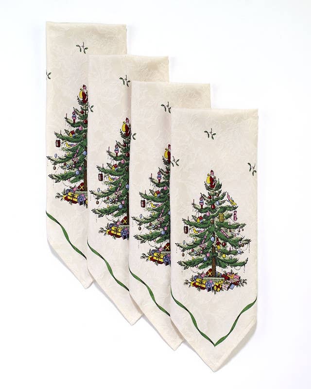 Avanti Linens - Wholesale Dinner & Cloth Napkin - Ivory Spode Tree Green 20" Napkins - Set of 40