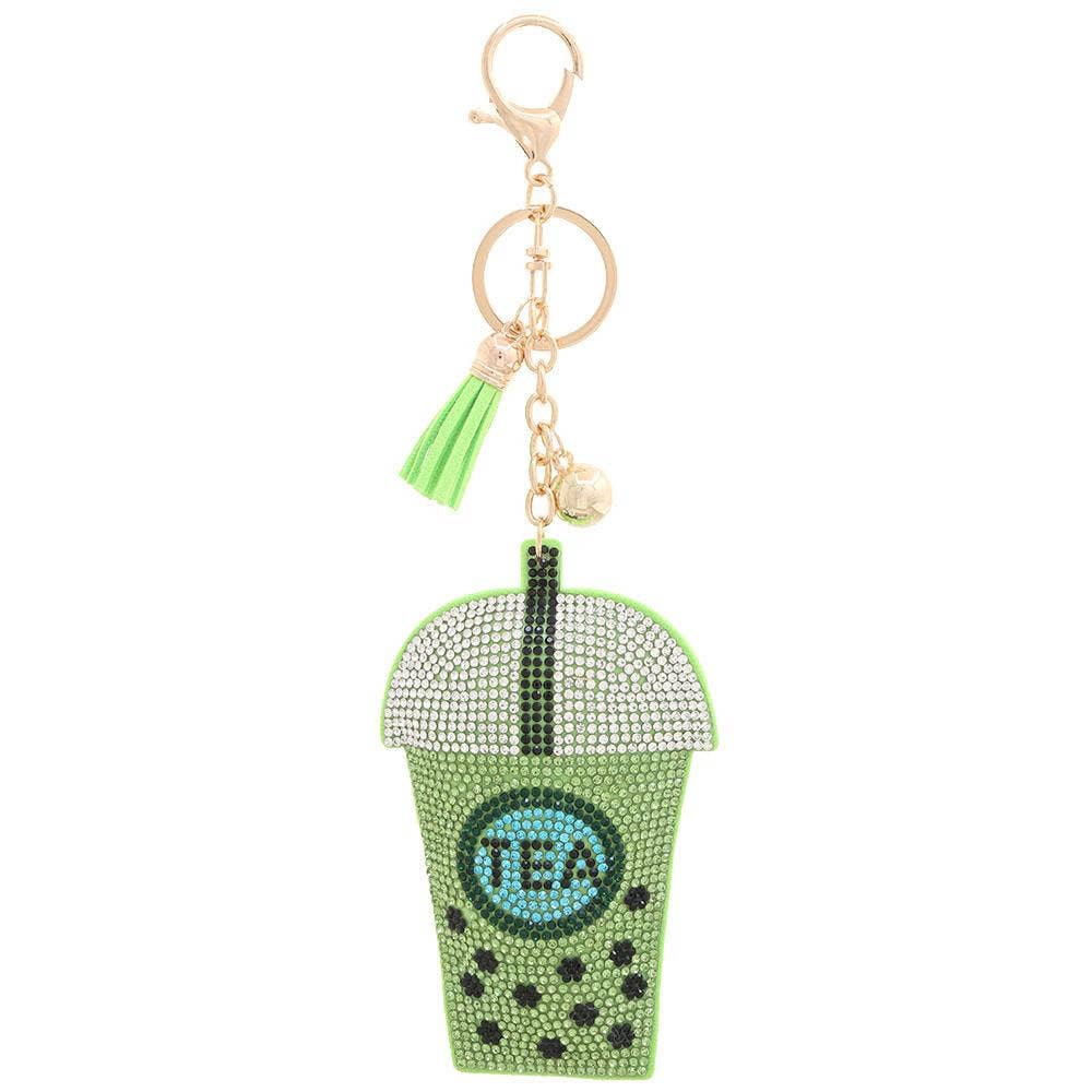 anbfashion – wholesale Keychain – Women's – BOBA TEA PUFFY RHINESTONE KEYCHAIN MKY-16190