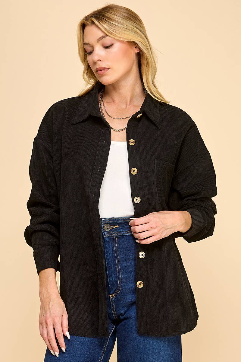 Cezele - Venta al por mayor Camisa con botones - Mujer - Camisa de pana abotonada de gran tamaño10