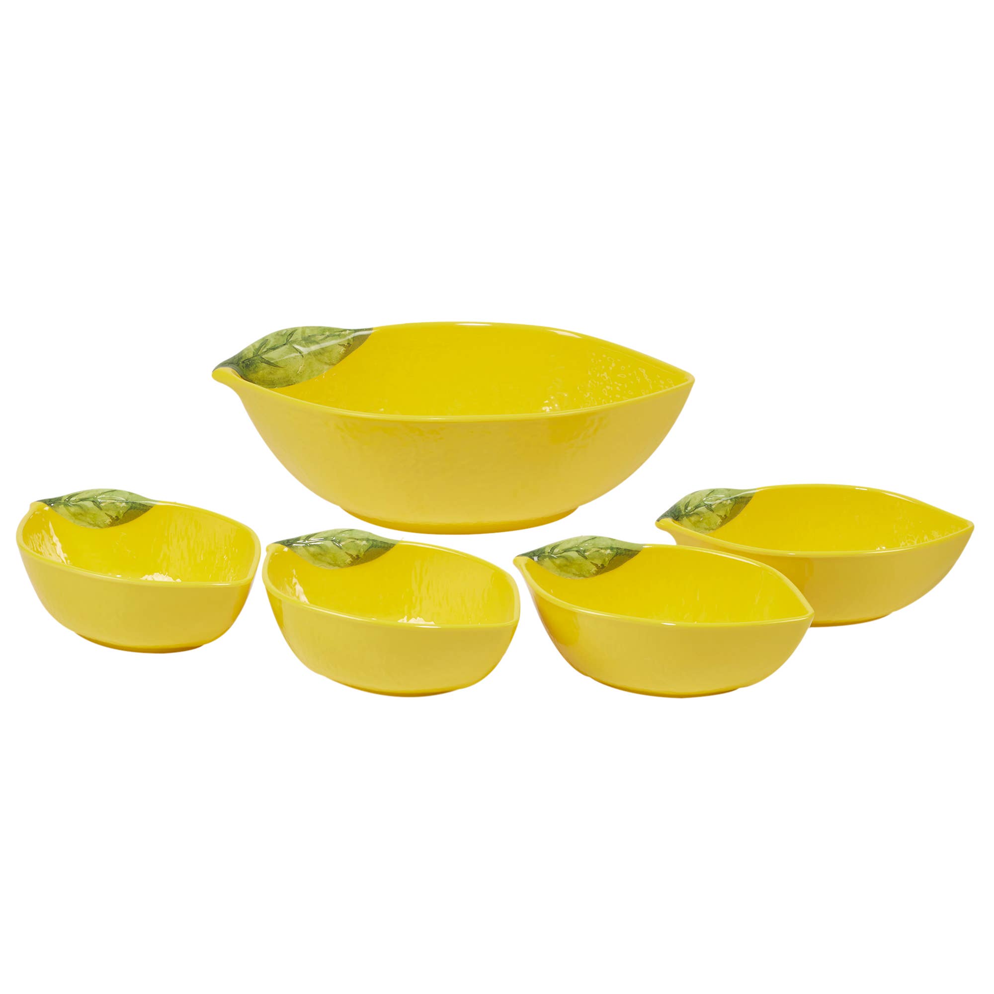 Certified International – wholesale Bowl – Lemon Zest Melamine - HW  3-D Lemon 5 pc. Bowl Set2