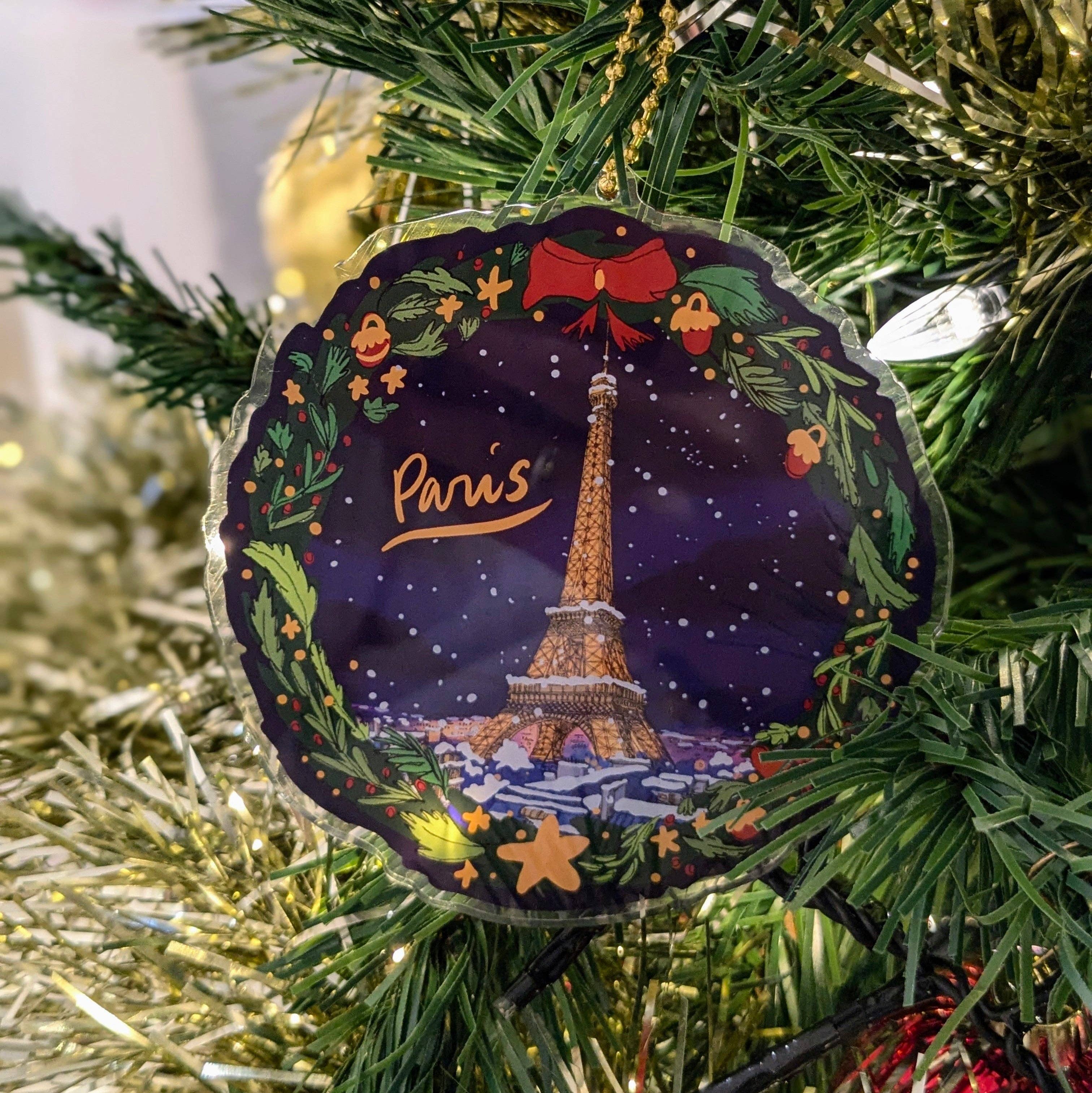 EMILIE ETTORI ILLUSTRATION - Wholesale Christmas Decoration - Eiffel Tower Christmas Ornament at Night1