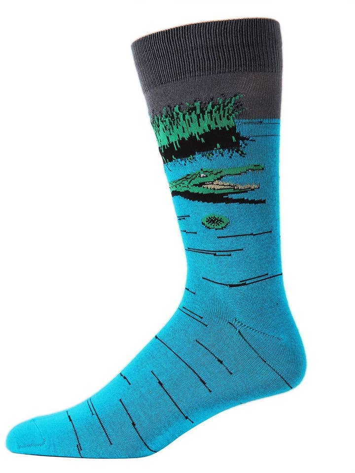 MeMoi Later Gator Bamboo Blend Crew Socks for wholesale by Infinity Classics International Inc.