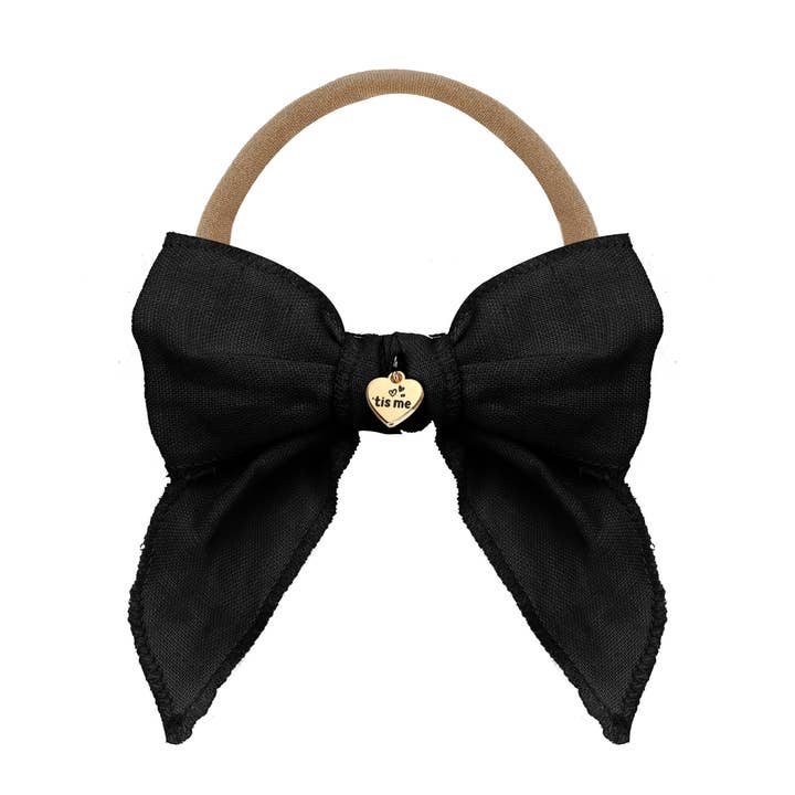 Svart Linne Bow Nylon Pannband för wholesale av 'tis me