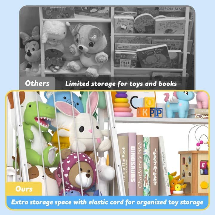 ShipItFurniture - Wholesale Bookcase - Kids Bookshelf 3 Tier Bookcase With Toy Organizer For Kids Rooms3