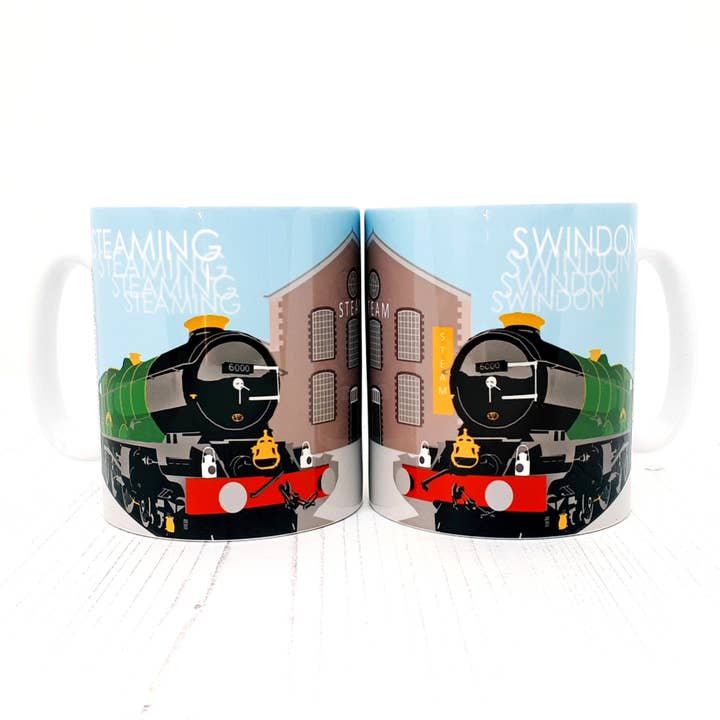 Swindon Steam Museum Ceramic Mug for wholesale by dona B drawings