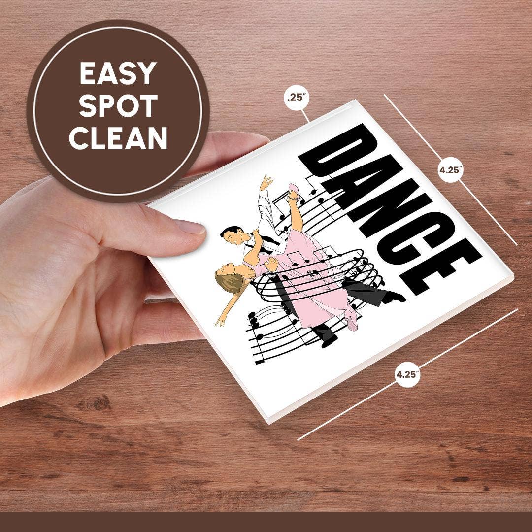 3dRose - Vendita all'ingrosso Sottobicchiere - 3dRose, Partner di danza che ballano avvolti nella musica, per l'amore della danza., Sottobicchiere6