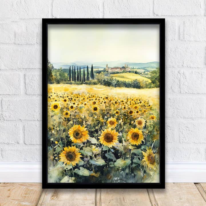 Loire Valley Watercolor Painting French Landscape Art Loire Valley Poster Scenic French Decor for wholesale by InkNPrintz