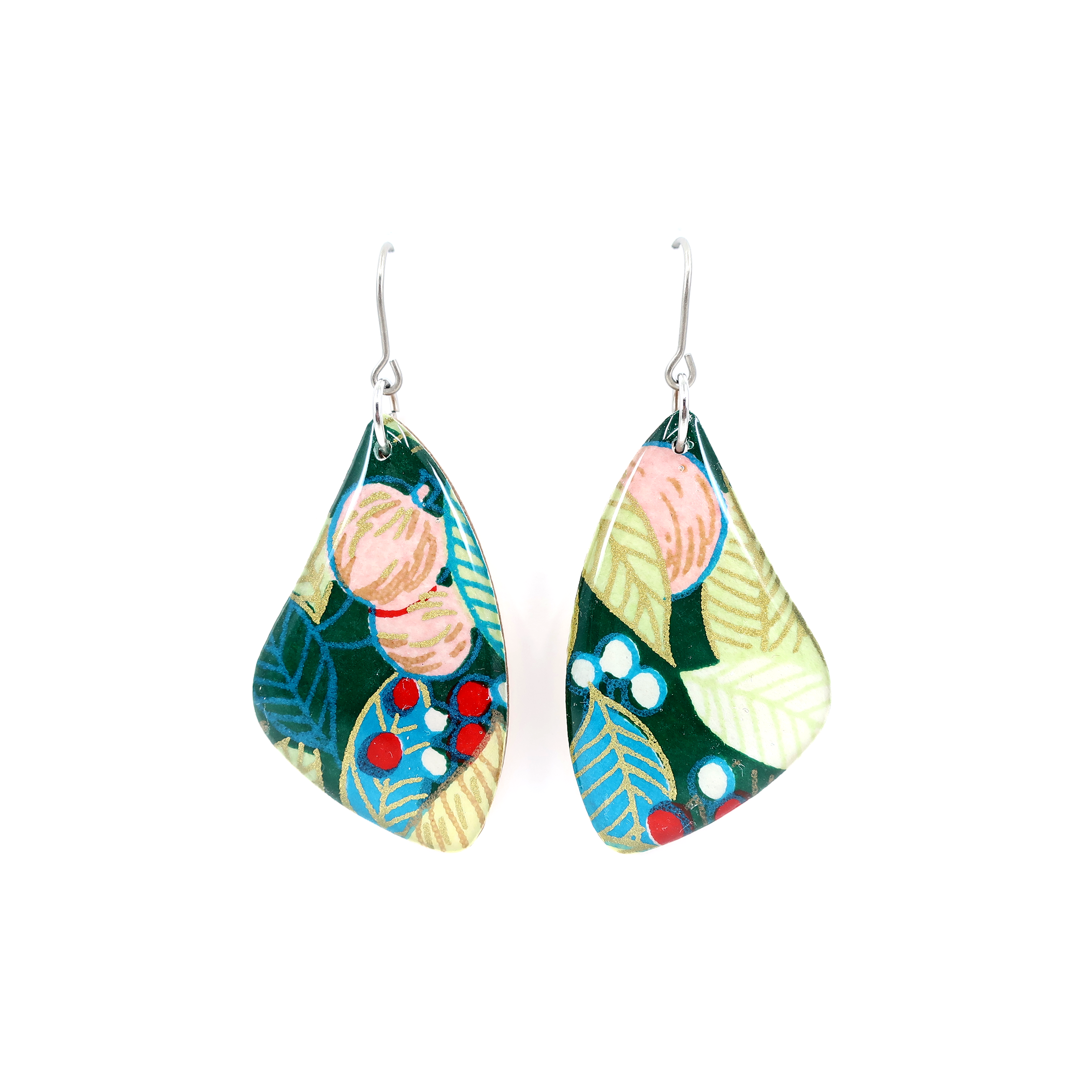 autumn + tree - Vente Boucles d'oreilles pendantes - Pendentifs en forme de feuilles et de fruits avec crochet en titane hypoallergénique0