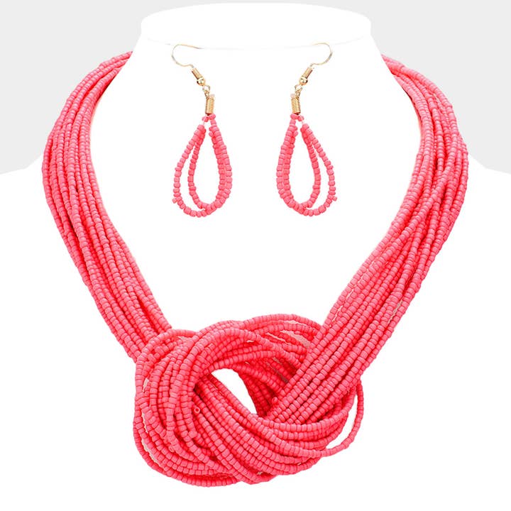 Sensibling Corp. - Wholesale Jewelry Set - Seed Beaded Knot Necklace