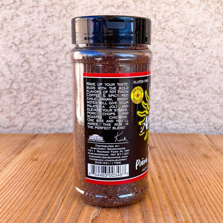 AlbuKirky Seasonings - Wholesale Rub - Red Chile Pinon Coffee Rub - Big Bottle