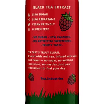 Tea Industries - Wholesale Iced tea - Raspberry - Iced Tea - Sugar Free - 12 Pack of Cans3