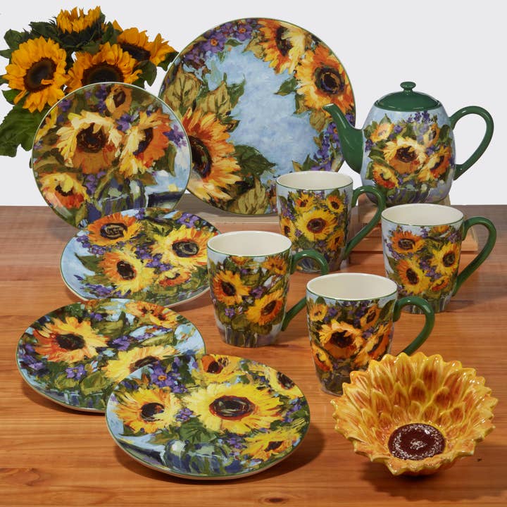 Certified International - Wholesale Salad Plate - Sunflower Bouquet Salad Plate 9in 4 asst