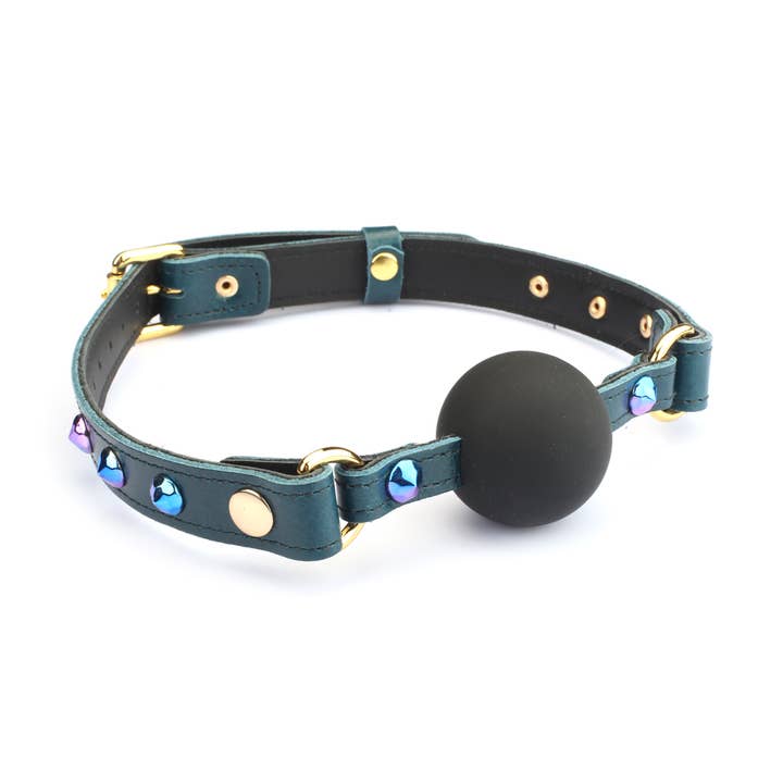 Luxe blauwe leren balzak met blauwe klinknagels voor wholesale door Liebe Seele