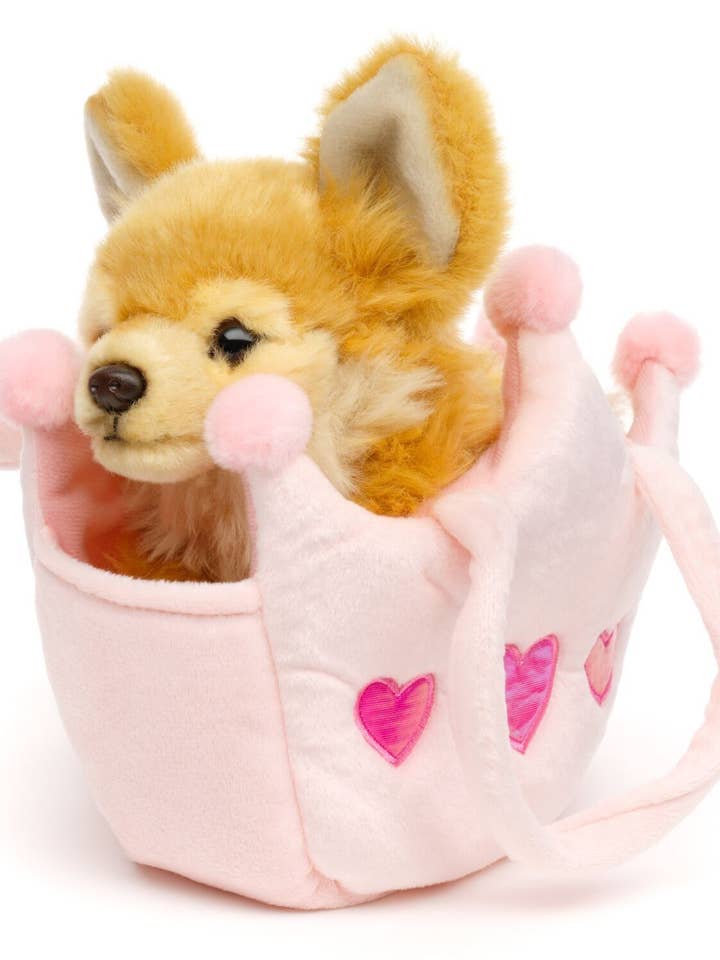 Chihuahua (brown) - with princess bag - cuddly/plush toy for wholesale by Uni Toys