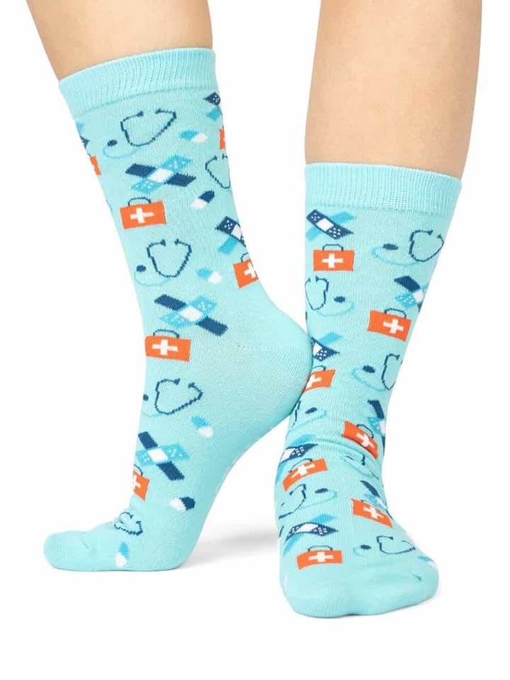 Zorg Sokken Blauw & Rood for wholesale by MedSocks