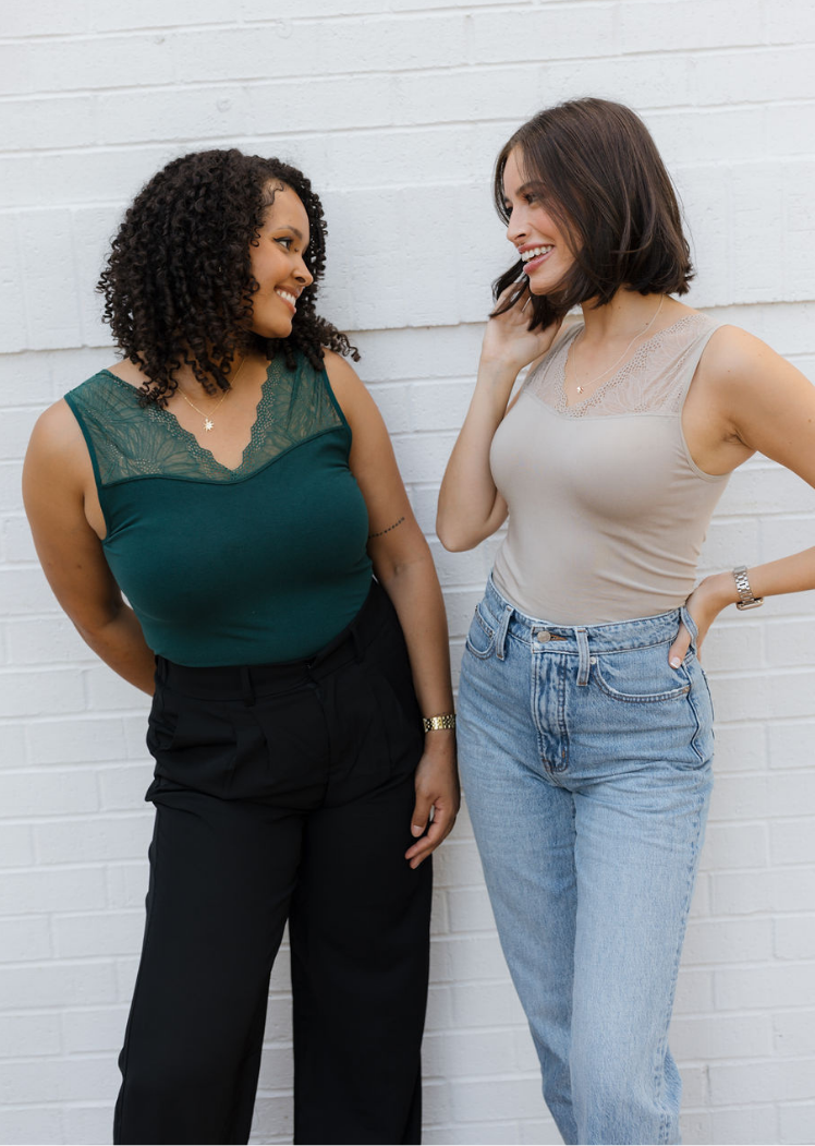 ELIETIAN - Vente Haut en maille – femme - Top réversible avec insert en dentelle7