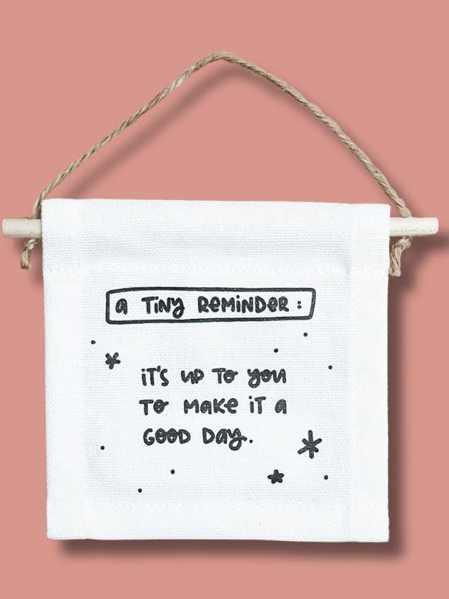 Un pequeño recordatorio: cartel de lona diminuto para venta al por mayor de Smiles + Heart