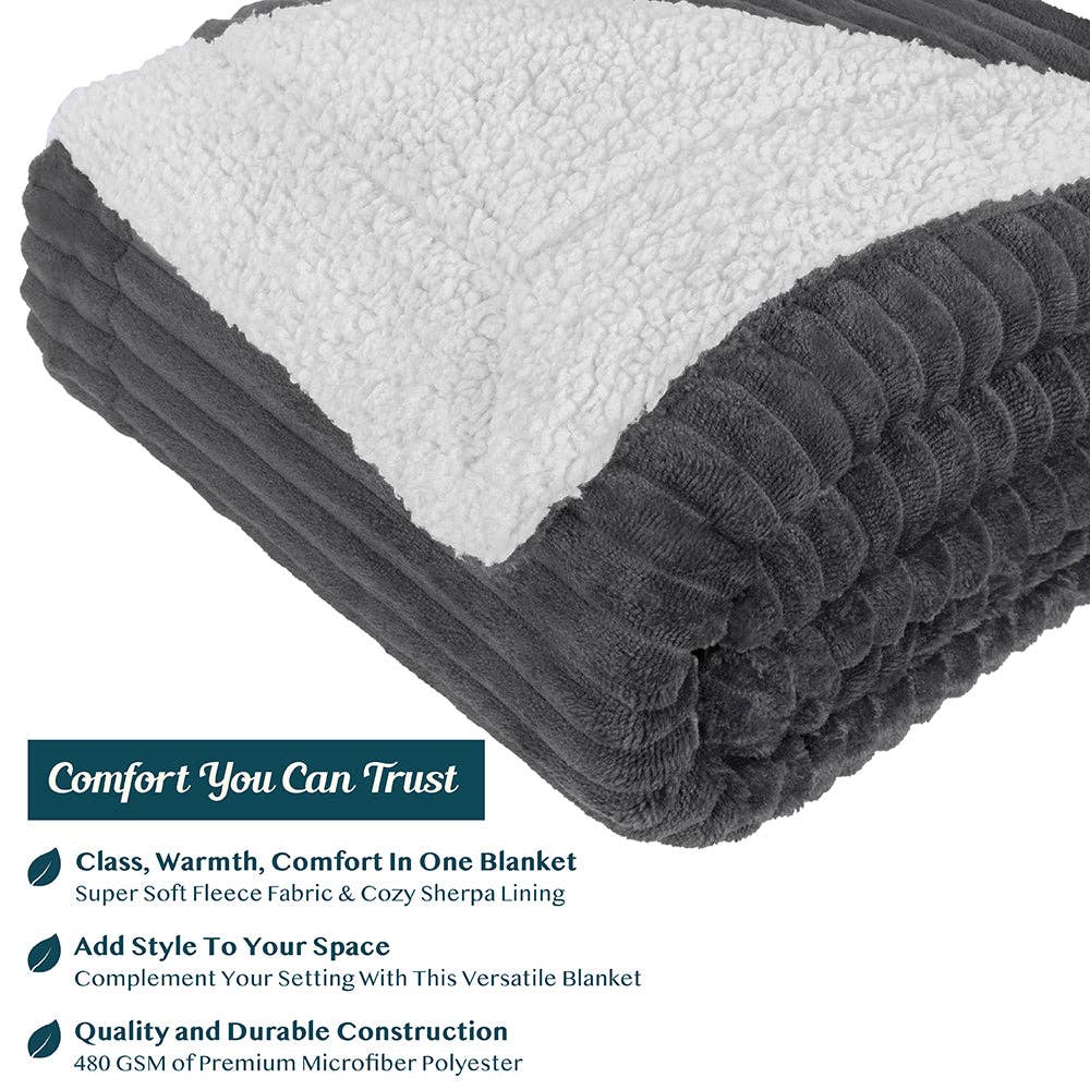 Pavilia - Vente Plaids - Plaid Sherpa côtelé25